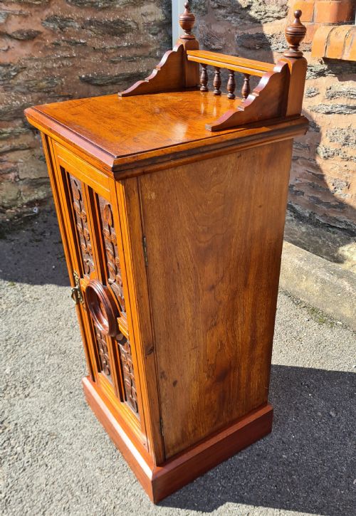 ANTIQUE VICTORIAN ARTS AND CRAFTS WALNUT PEDESTAL CABINET - ADDITIONAL PHOTO 3