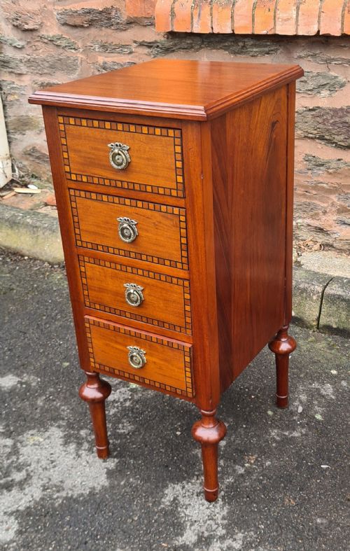 PAIR OF EDWARDIAN MAHOGANY INLAID BEDSIDE CABINETS - ADDITIONAL PHOTO 1