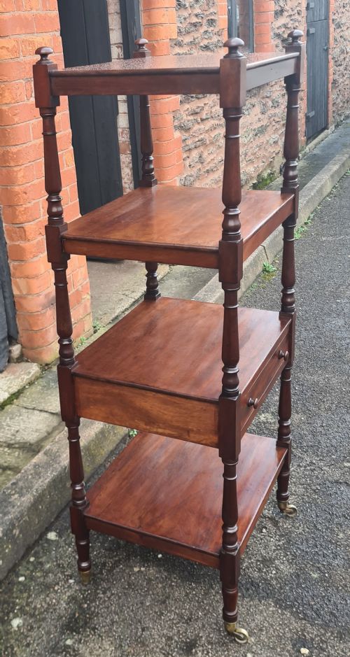 VICTORIAN MAHOGANY FOUR TIER WHATNOT - ADDITIONAL PHOTO 3