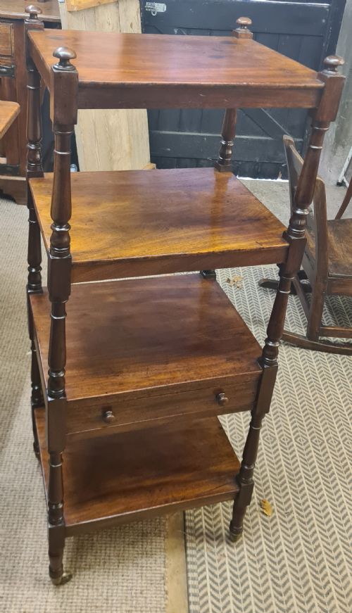 VICTORIAN MAHOGANY FOUR TIER WHATNOT - ADDITIONAL PHOTO 4