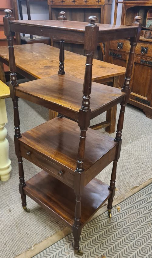VICTORIAN MAHOGANY FOUR TIER WHATNOT - ADDITIONAL PHOTO 5
