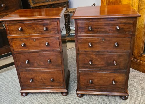 pair of victorian mahogany bedside cabinets - CATEGORY: ANTIQUE CUPBOARDS - DATED VICTORIAN