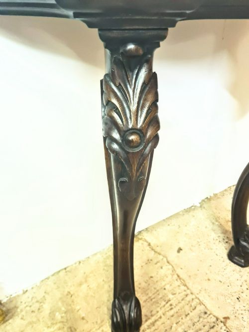 VICTORIAN CARVED OAK SERPENTINE CONSOLE TABLE - ADDITIONAL PHOTO 5