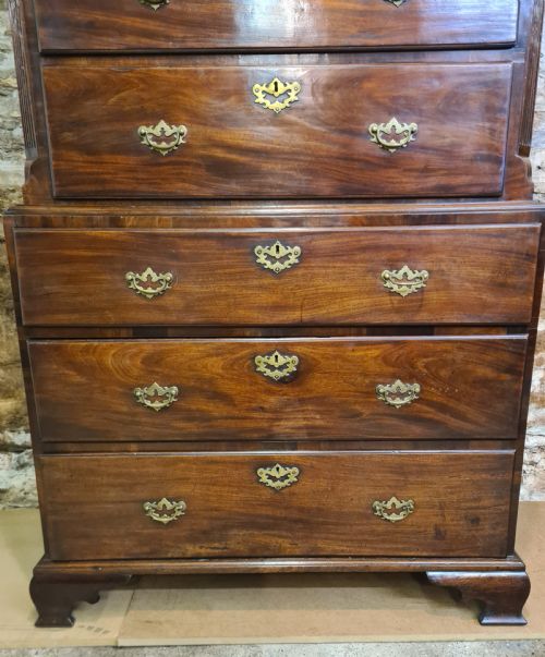 GEORGIAN MAHOGANY CHEST ON CHEST - ADDITIONAL PHOTO 4