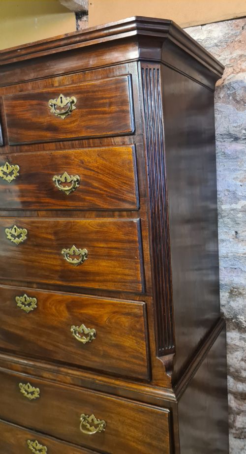 GEORGIAN MAHOGANY CHEST ON CHEST - ADDITIONAL PHOTO 5