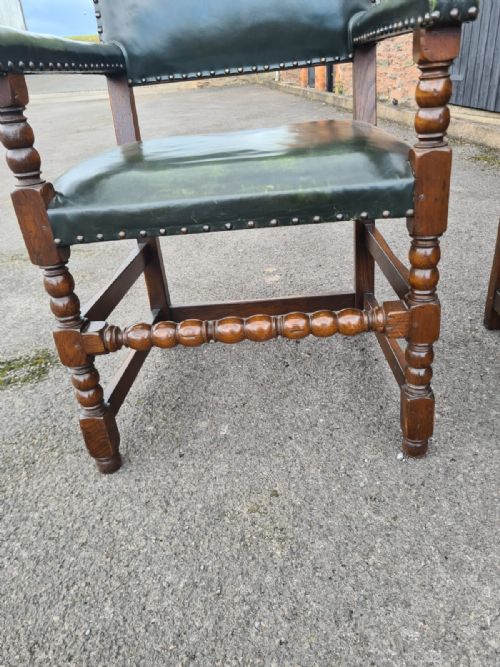 PAIR OF EDWARDIAN OAK ARM CHAIRS - ADDITIONAL PHOTO 2