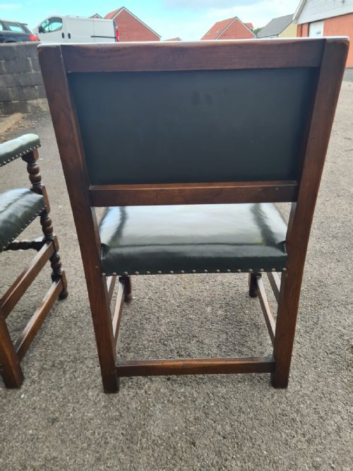 PAIR OF EDWARDIAN OAK ARM CHAIRS - ADDITIONAL PHOTO 4