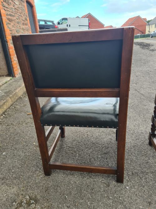 PAIR OF EDWARDIAN OAK ARM CHAIRS - ADDITIONAL PHOTO 6