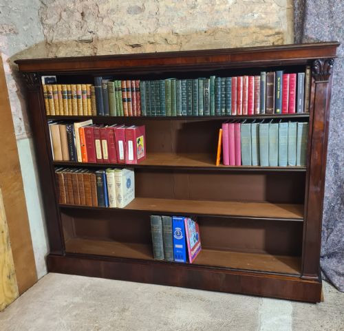 early victorian mahogany large open bookcase - CATEGORY: ANTIQUE BOOKCASES - DATED VICTORIAN