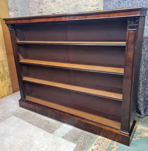 EARLY VICTORIAN MAHOGANY LARGE OPEN BOOKCASE - ADDITIONAL PHOTO 2