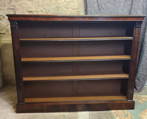 EARLY VICTORIAN MAHOGANY LARGE OPEN BOOKCASE - ADDITIONAL PHOTO 3