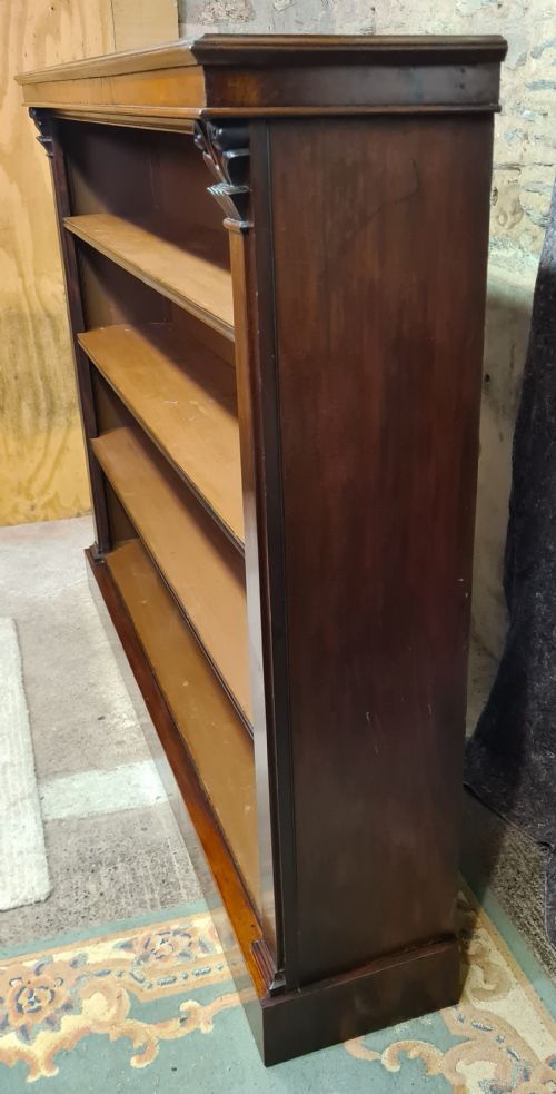EARLY VICTORIAN MAHOGANY LARGE OPEN BOOKCASE - ADDITIONAL PHOTO 4