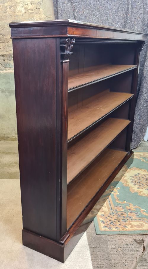 EARLY VICTORIAN MAHOGANY LARGE OPEN BOOKCASE - ADDITIONAL PHOTO 6