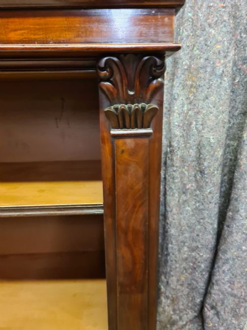 EARLY VICTORIAN MAHOGANY LARGE OPEN BOOKCASE - ADDITIONAL PHOTO 7