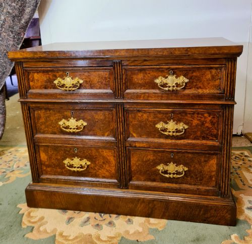 VICTORIAN POLLARD OAK CHEST OF DRAWERS - ADDITIONAL PHOTO 3