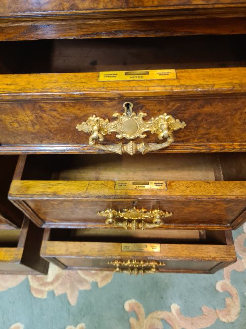 VICTORIAN POLLARD OAK CHEST OF DRAWERS - ADDITIONAL PHOTO 5
