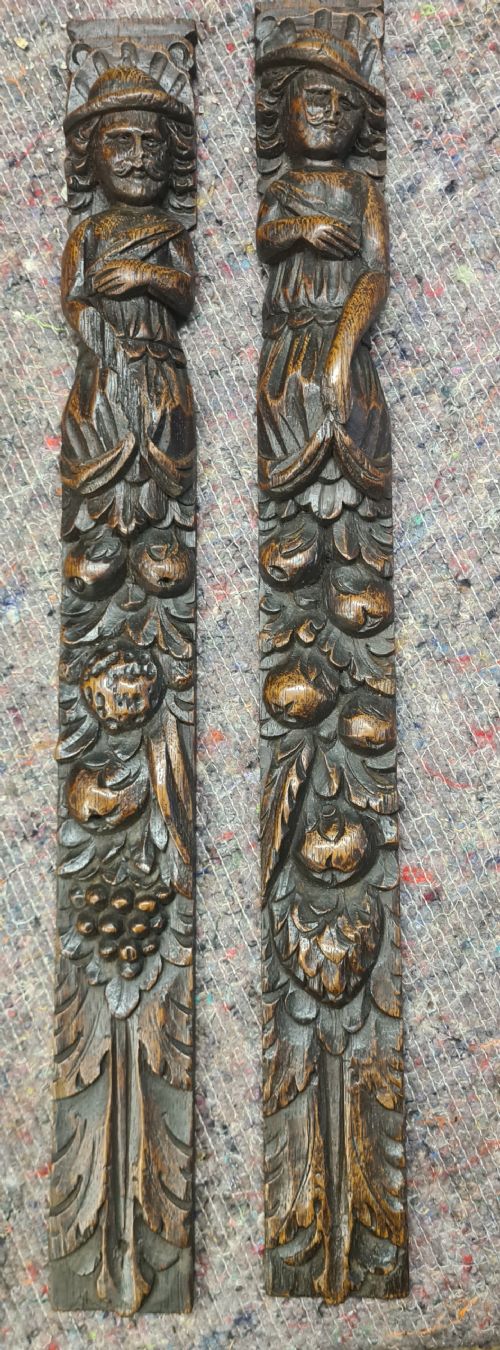 pair of 17th century carved oak caryatid - CATEGORY: ANTIQUE MISCELLANEOUS - DATED 17TH CENTURY