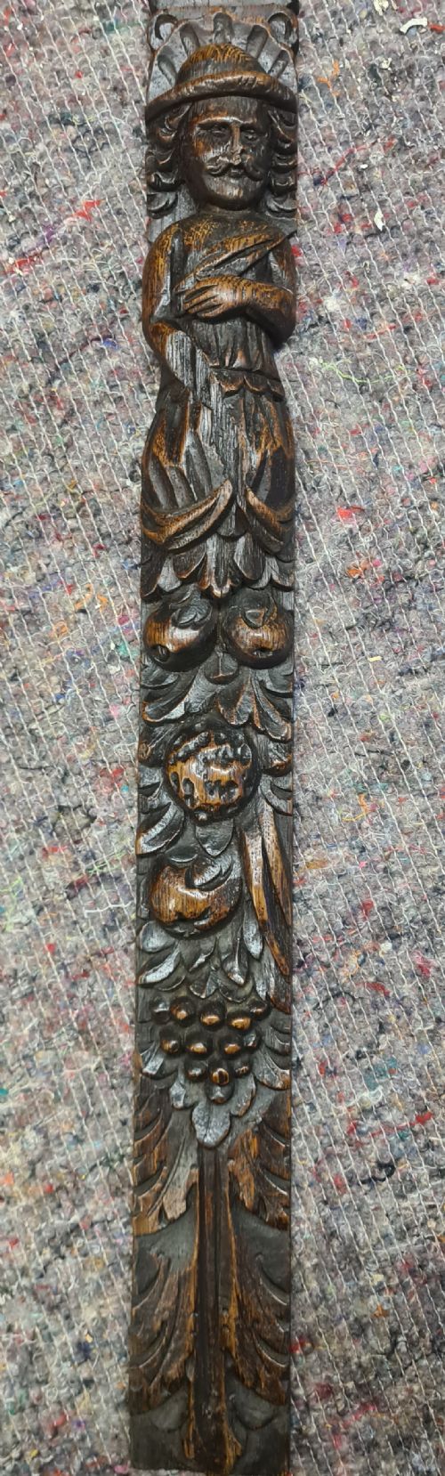 PAIR OF 17TH CENTURY CARVED OAK CARYATID - ADDITIONAL PHOTO 1