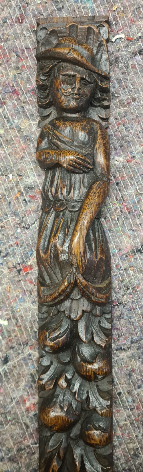 PAIR OF 17TH CENTURY CARVED OAK CARYATID - ADDITIONAL PHOTO 3