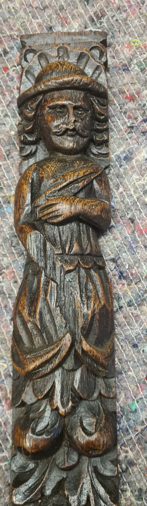 PAIR OF 17TH CENTURY CARVED OAK CARYATID - ADDITIONAL PHOTO 5