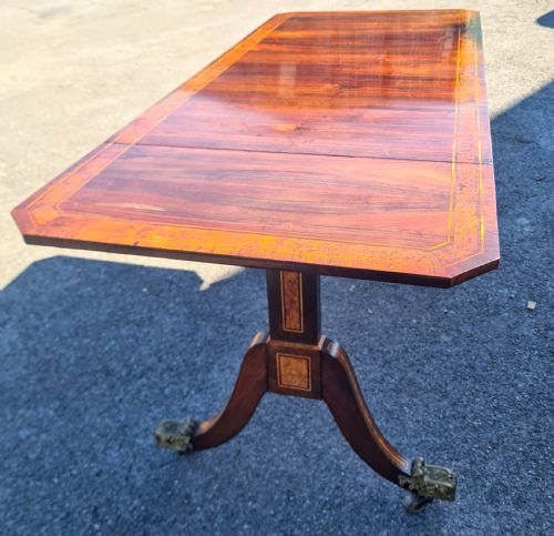 REGENCY ROSEWOOD SOFA TABLE INLAID WITH BURR YEW AND BOXWOOD - ADDITIONAL PHOTO 6
