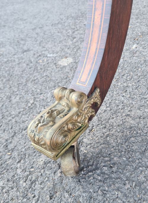 REGENCY ROSEWOOD SOFA TABLE INLAID WITH BURR YEW AND BOXWOOD - ADDITIONAL PHOTO 7