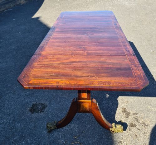 REGENCY ROSEWOOD SOFA TABLE INLAID WITH BURR YEW AND BOXWOOD - ADDITIONAL PHOTO 9