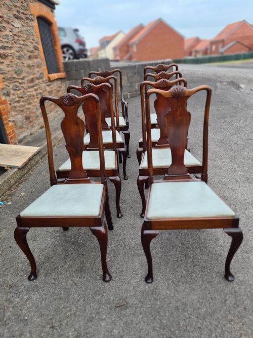 SET OF EIGHT 1920S MAHOGANY QUEEN ANNE STYLE CHAIRS - ADDITIONAL PHOTO 2