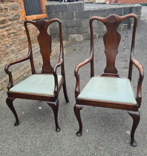 SET OF EIGHT 1920S MAHOGANY QUEEN ANNE STYLE CHAIRS - ADDITIONAL PHOTO 3