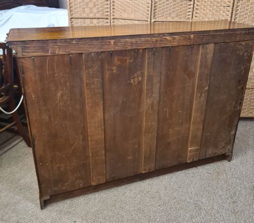 VICTORIAN QUARTER OAK OPEN BOOKCASE - ADDITIONAL PHOTO 6