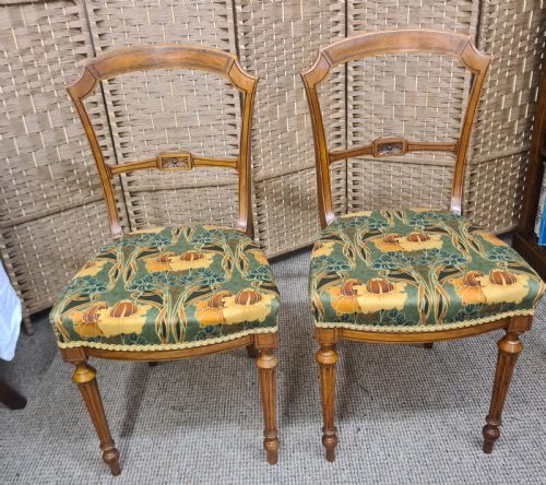 PAIR OF 19TH CENTURY SATINWOOD INLAID CHAIRS - ADDITIONAL PHOTO 1