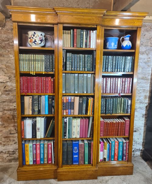 EDWARDIAN SATINWOOD INLAID BREAKFRONT BOOKCASE - ADDITIONAL PHOTO 1
