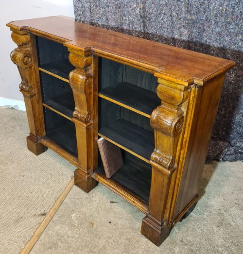 19TH CENTURY CARVED OAK DOUBLE BOOKCASE - ADDITIONAL PHOTO 1