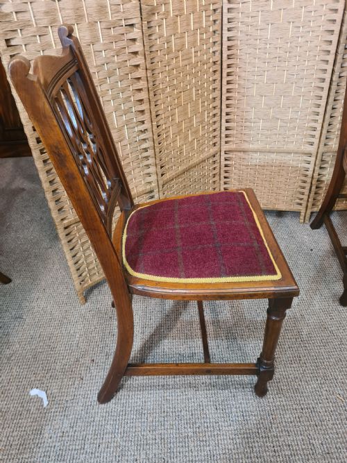 SET OF SIX ARTS AND CRAFTS STYLE WALNUT DINNING CHAIRS - ADDITIONAL PHOTO 5