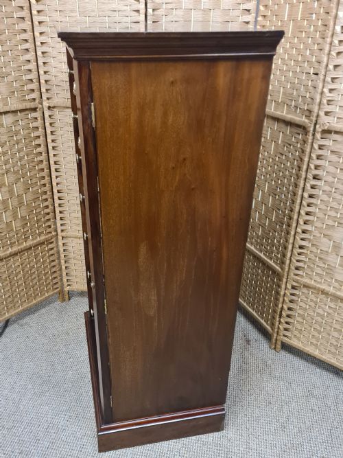 LATE VICTORIAN MAHOGANY INLAID WELLINGTON CHEST - ADDITIONAL PHOTO 1
