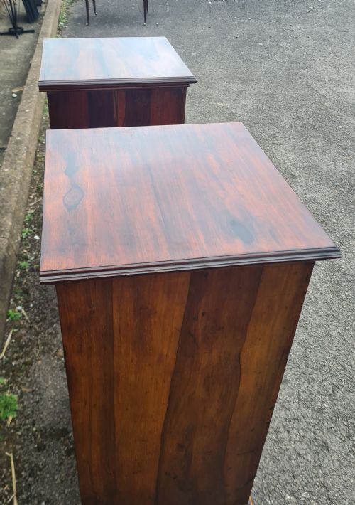 PAIR OF VICTORIAN ROSEWOOD MARQUETRY INLAID BEDSIDE CABINETS - ADDITIONAL PHOTO 5