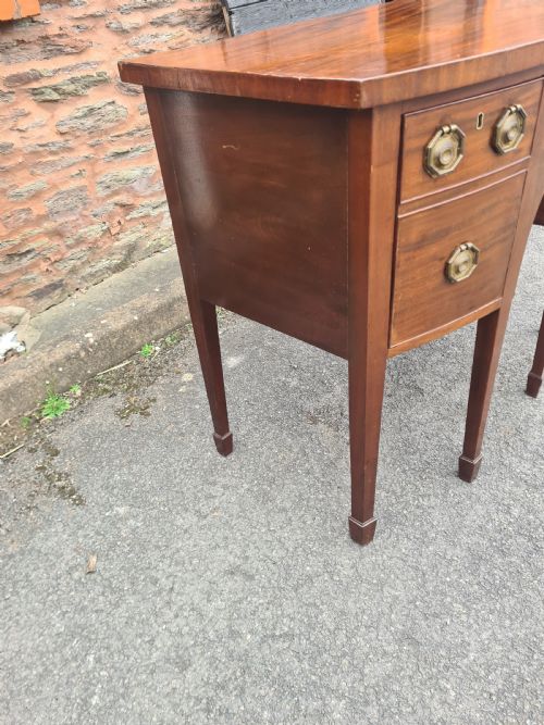 GEORGIAN MAHOGANY BOW FRONT SMALL SIDEBOARD - ADDITIONAL PHOTO 4
