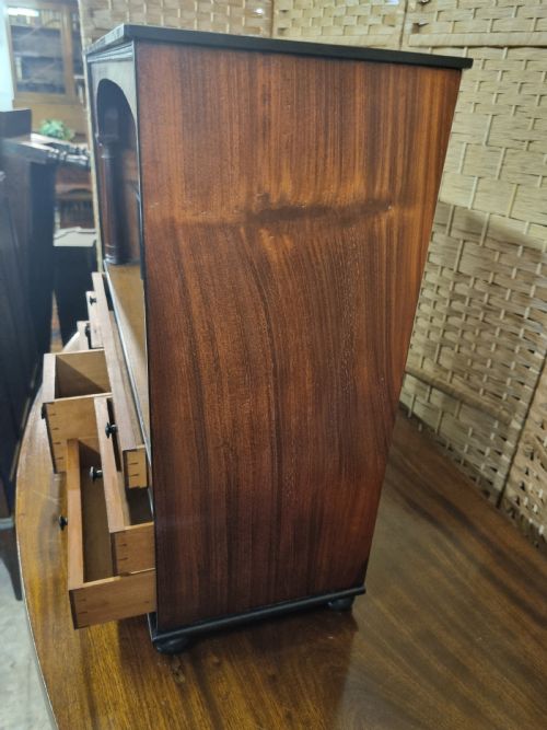 19TH CENTURY MAHOGANY AND EBONY TABLE TOP STATIONERY CABINET - ADDITIONAL PHOTO 4