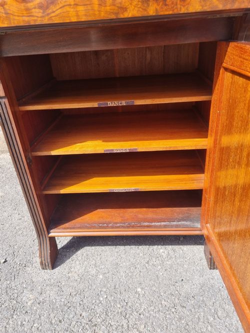 EDWARDIAN BURR WALNUT MUSIC CABINET - ADDITIONAL PHOTO 5