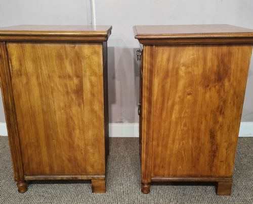 PAIR OF EDWARDIAN SATIN WALNUT BEDSIDE CABINETS MADE BY JOHN TAYLOR AND SON EDINBURGH - ADDITIONAL PHOTO 6
