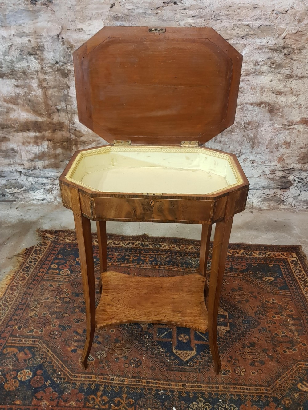 Victorian mahogany inlaid work Table  View III