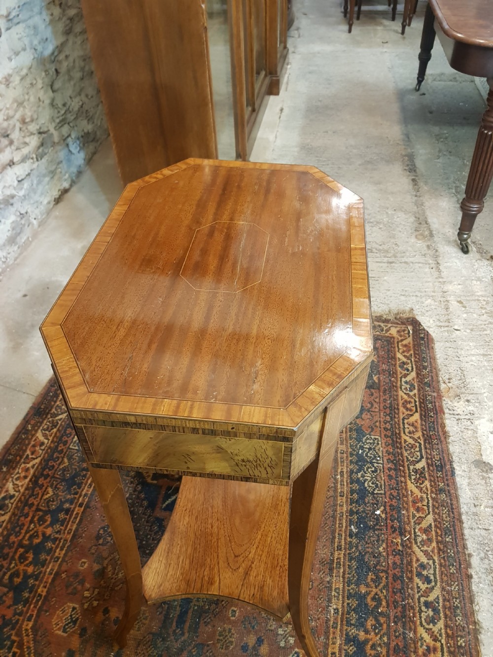 Victorian mahogany inlaid work Table  View V