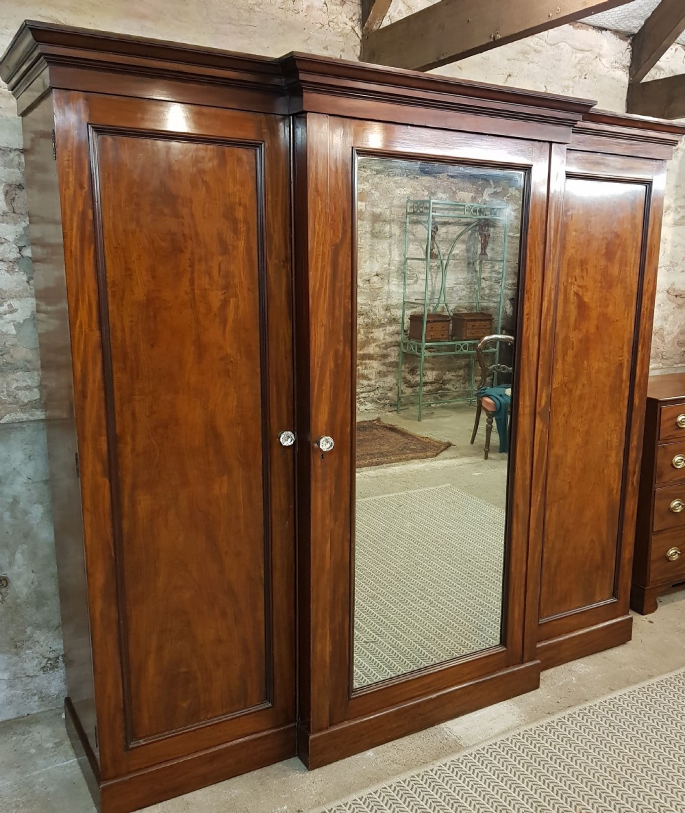 Victorian mahogany breakfront wardrobe.  View II