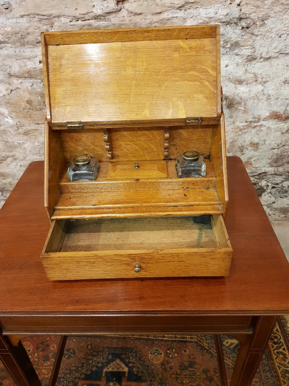 Victorian Oak writing slope.  View III