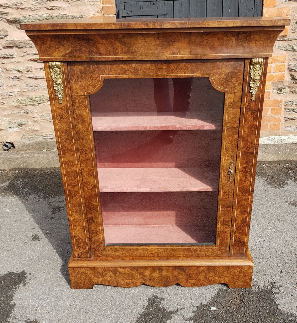 Victorian Burr Walnut Pier Cabinet 
