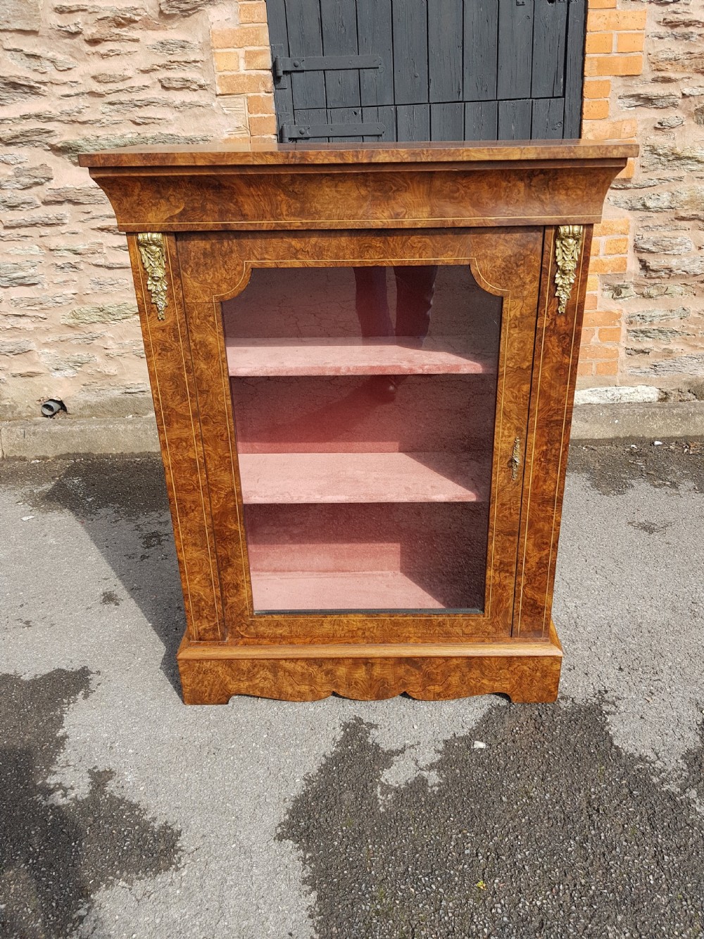 Victorian Burr Walnut Pier Cabinet  View II