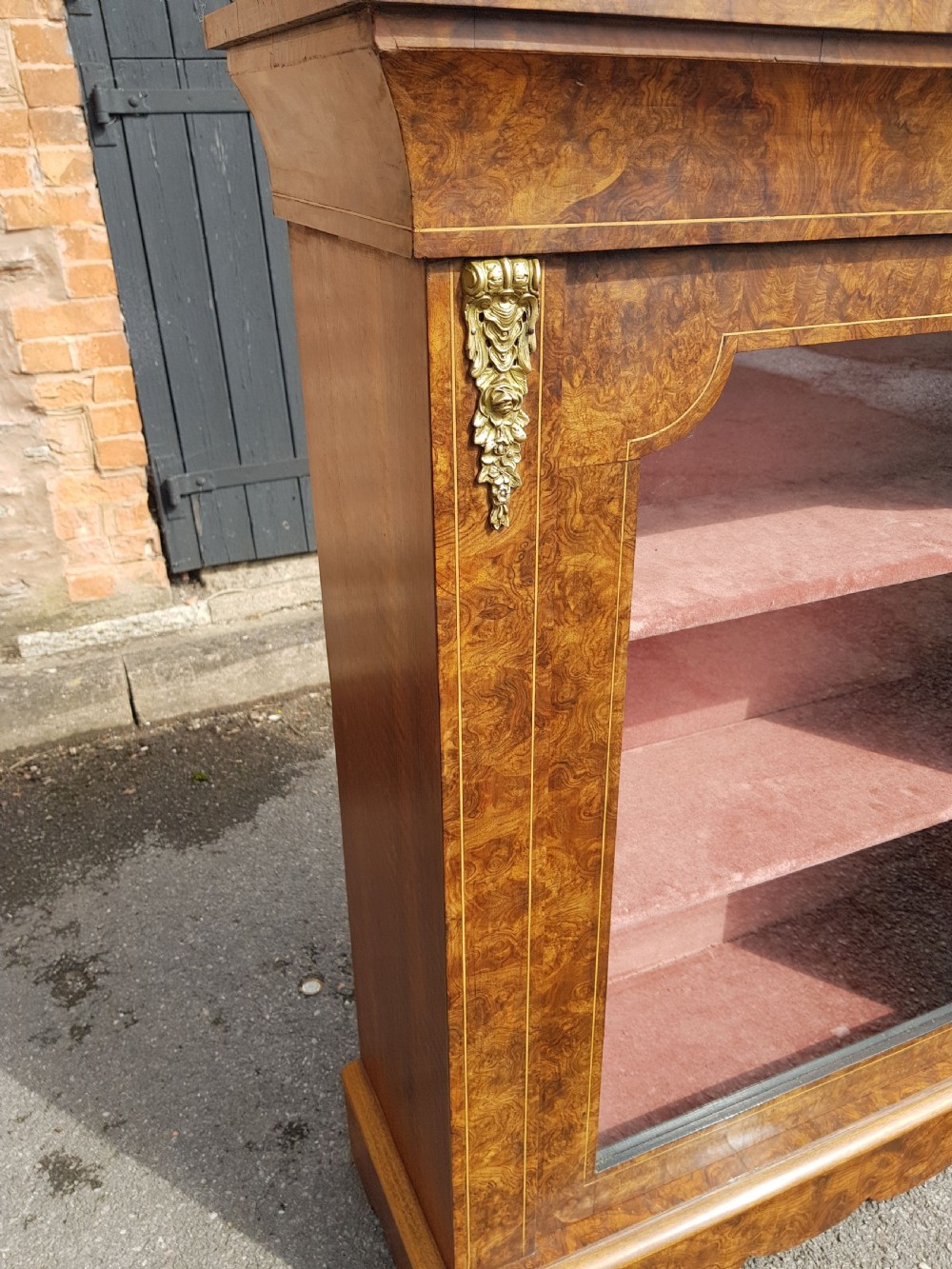 Victorian Burr Walnut Pier Cabinet  View IV