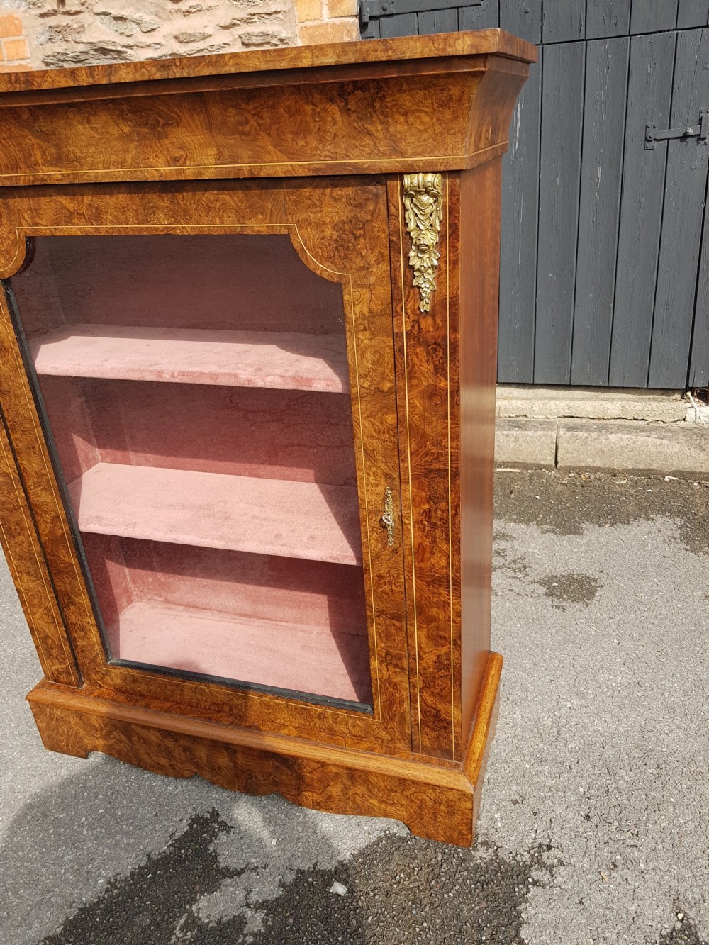 Victorian Burr Walnut Pier Cabinet  View V
