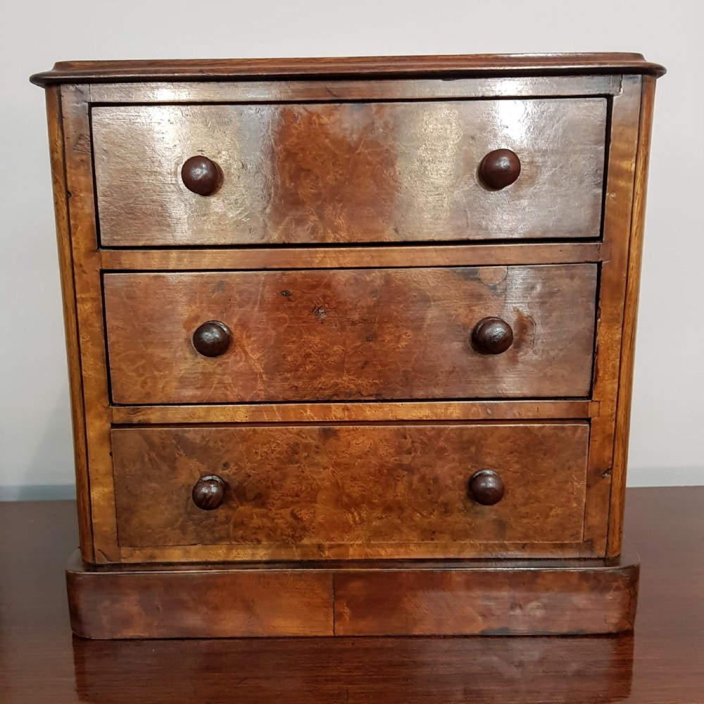 Miniature Victorian Burr Walnut Chest of drawers. 