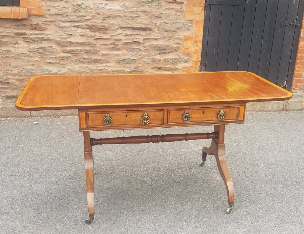 Georgian Mahogany Inlaid Sofa Table 